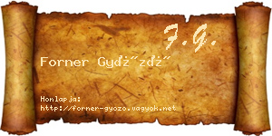 Forner Győző névjegykártya